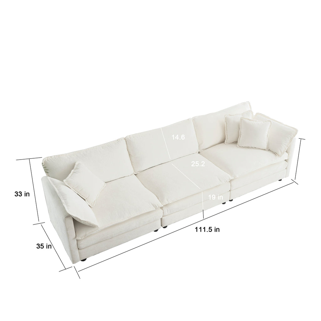 Walker Edison | Canapé d'angle modulaire Comfy Cloud avec pouf