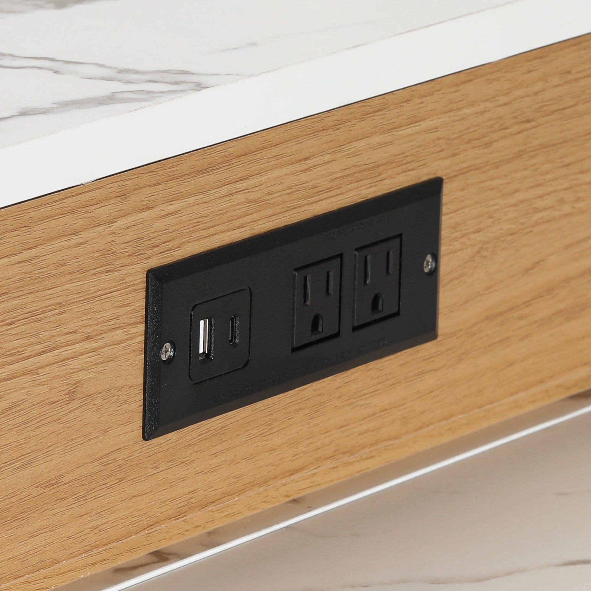 Îlot de cuisine de 181 cm avec table à manger extensible, nombreux rangements et prise électrique