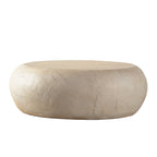 Table basse ronde en imitation pierre style milieu du siècle 