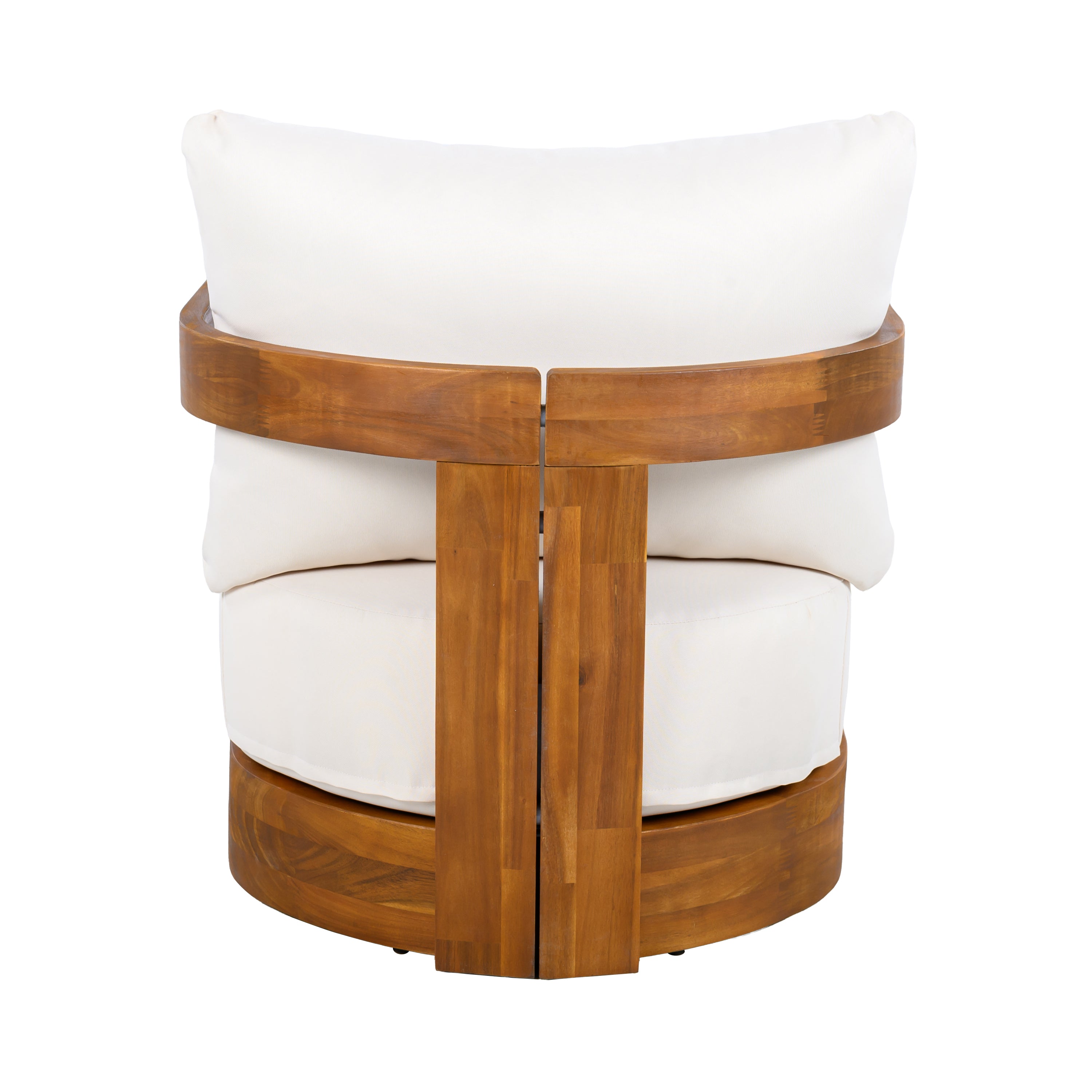 Walker Edison | Ensemble de 2 fauteuils club d'extérieur haut de gamme en bois d'acacia, design incurvé 