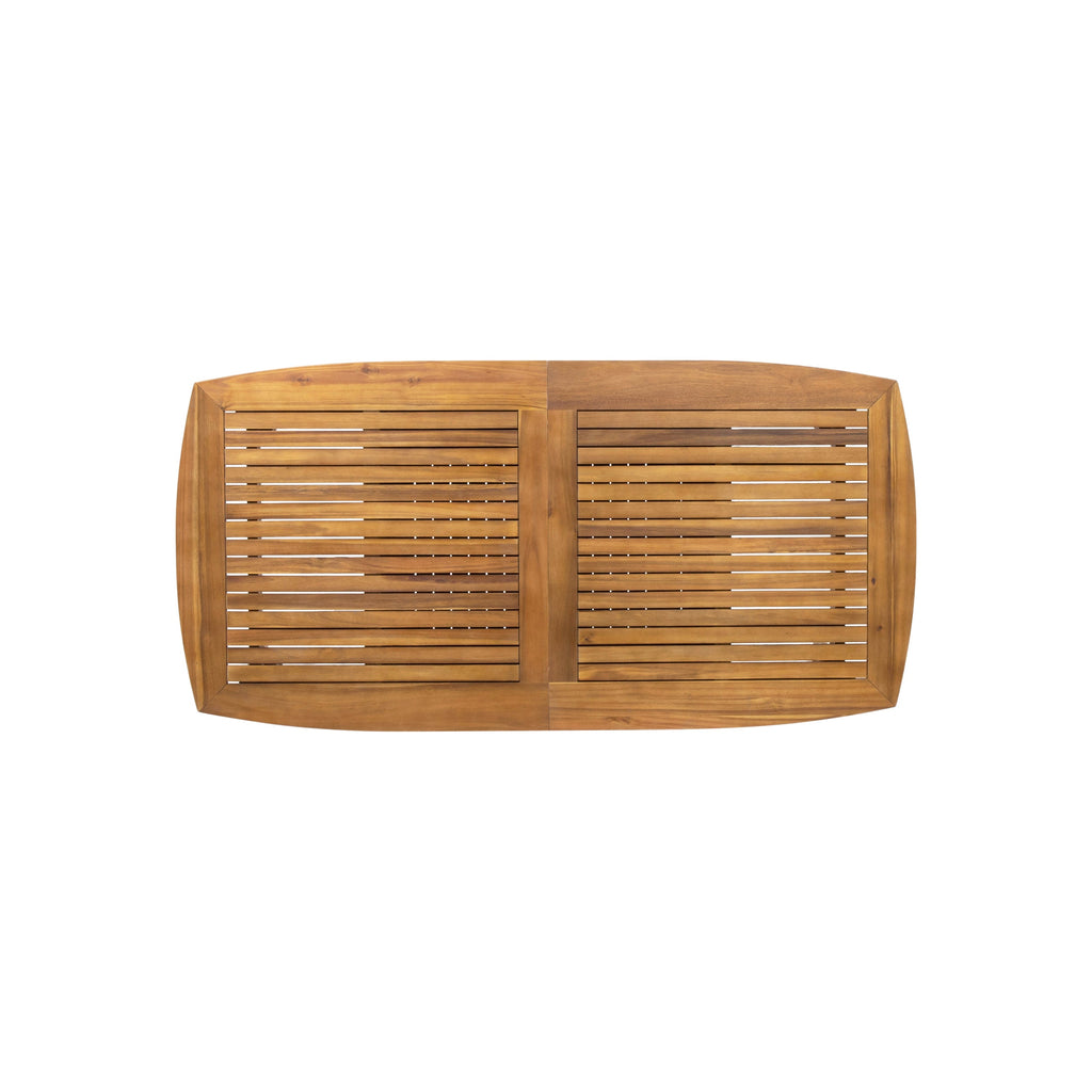 Walker Edison | Ensemble de salle à manger d'extérieur extensible en bois d'acacia avec 6 chaises