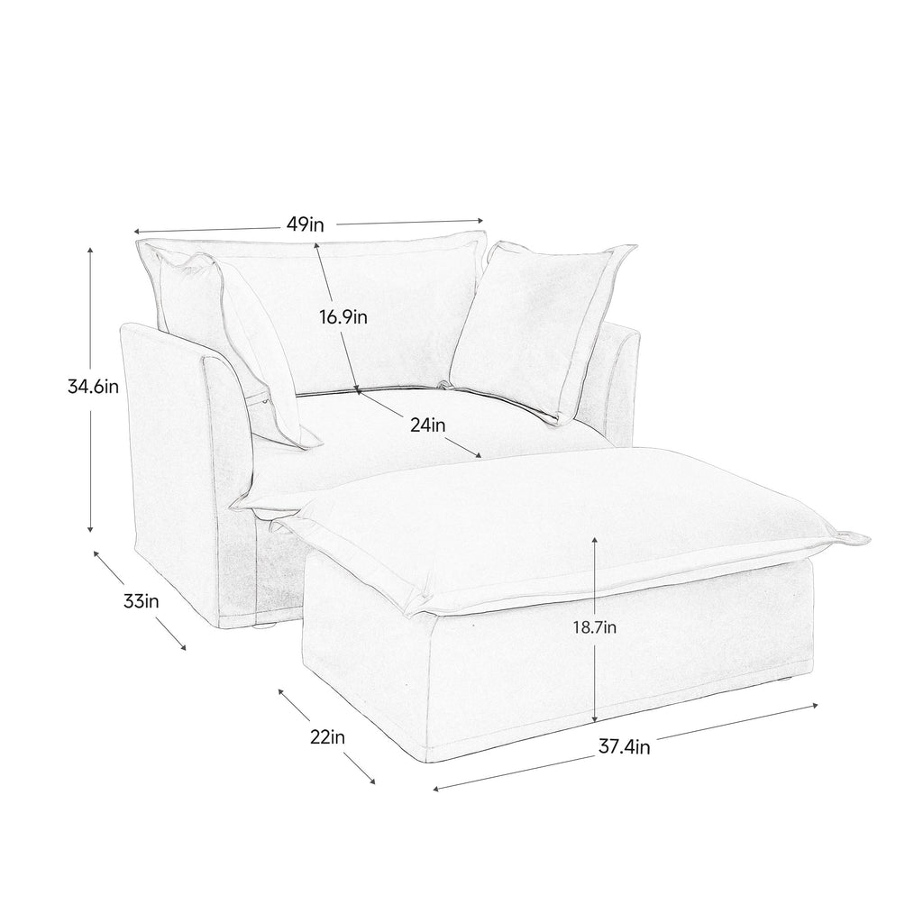 Walker Edison | Fauteuil d'appoint déhoussable avec repose-pieds
