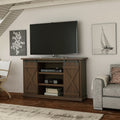 Portes coulissantes de style grange, meuble TV en peuplier de 137 cm, console multimédia