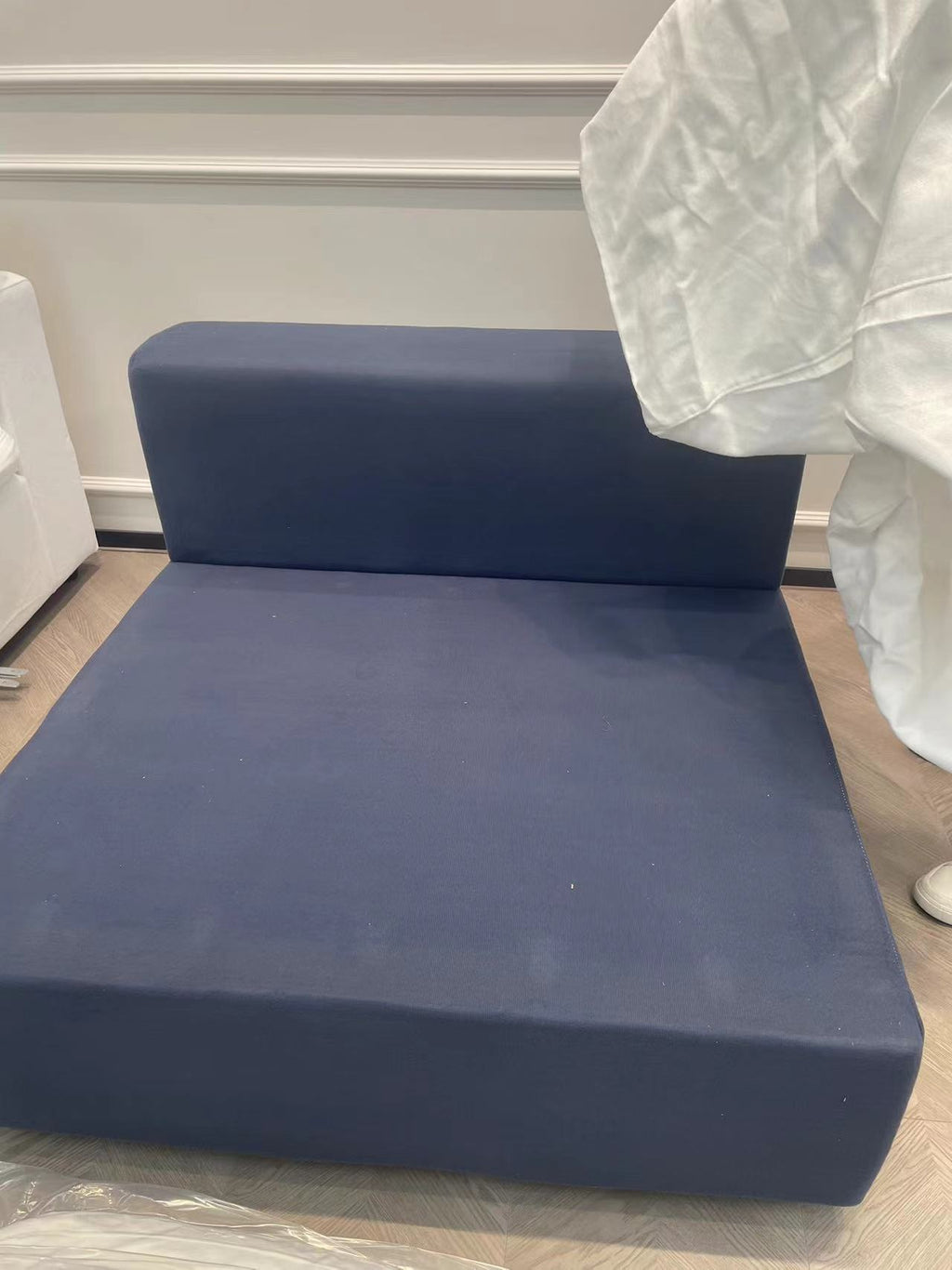 Walker Edison | Canapé d'angle modulable Cloud Home Comfort avec pouf de rangement 