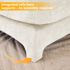 Walker Edison | Canapé d'angle en chenille et mousse haute résilience avec poufs 