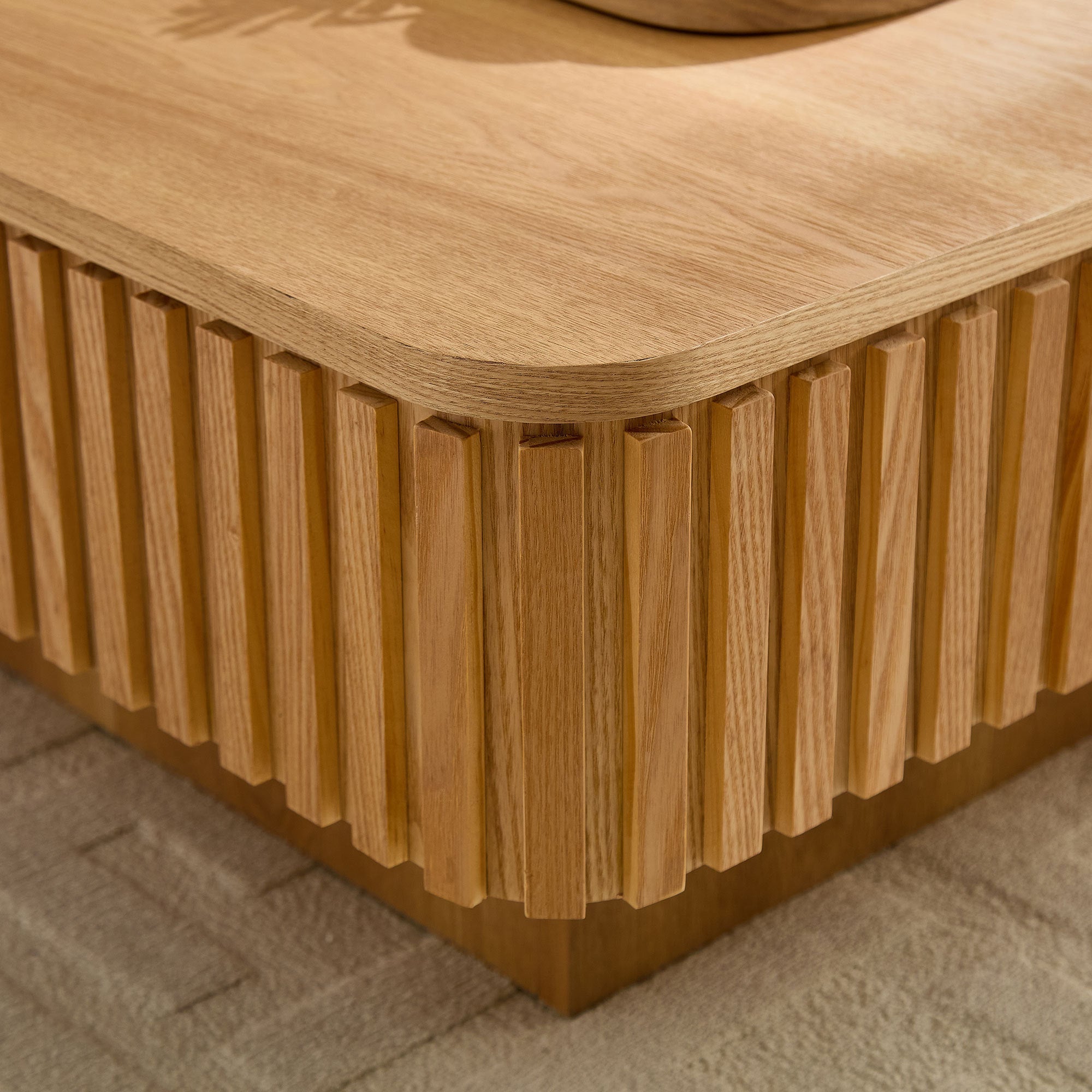 Walker Edison | Table basse et bureau modernes à plateau relevable cannelé 