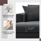 Walker Edison | Canapé d'angle moderne en chenille noire avec pouf