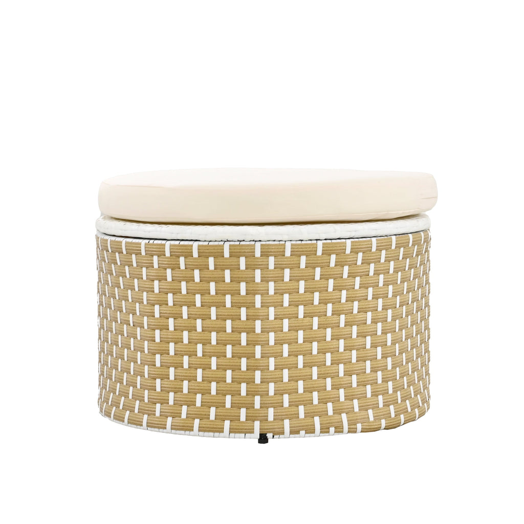 Walker Edison | Ensemble de canapés de jardin modulaires ronds pour bain de soleil