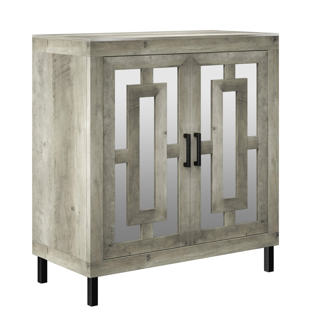 Meuble d'entrée à portes miroir finition antique