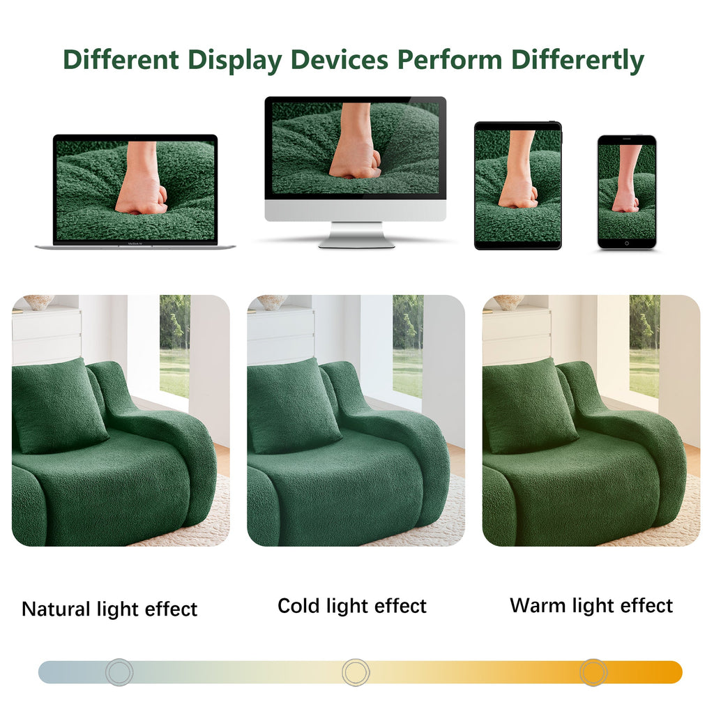 Canapé deux places Teddy en forme de L au design ergonomique incurvé 
