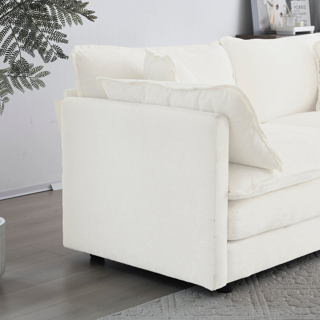 Walker Edison | Canapé d'angle modulaire Comfy Cloud avec pouf