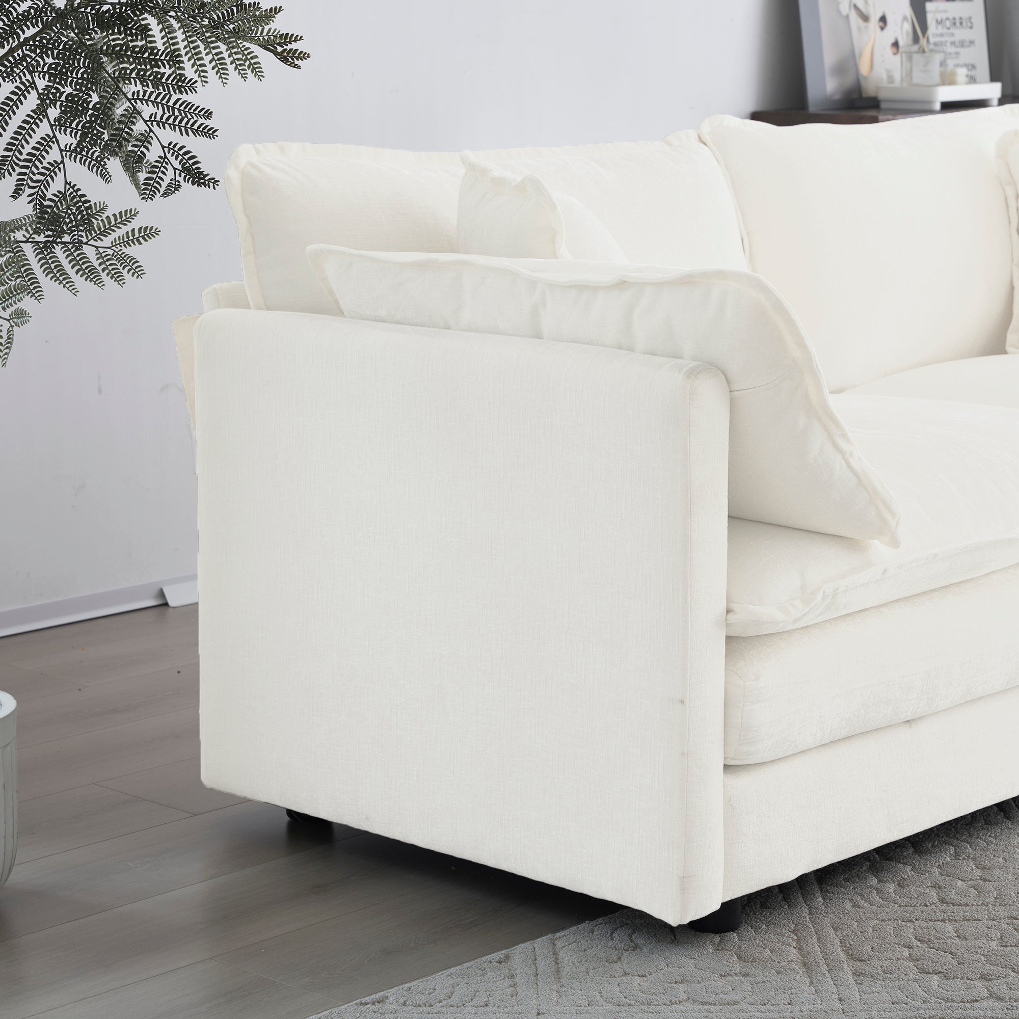 Walker Edison | Canapé d'angle modulaire Comfy Cloud avec pouf