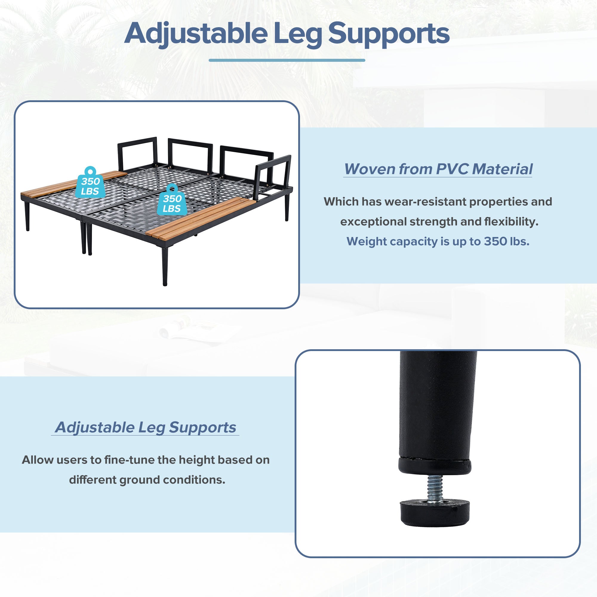 Walker Edison | Lit de jour moderne pour terrasse avec tables d'appoint en bois