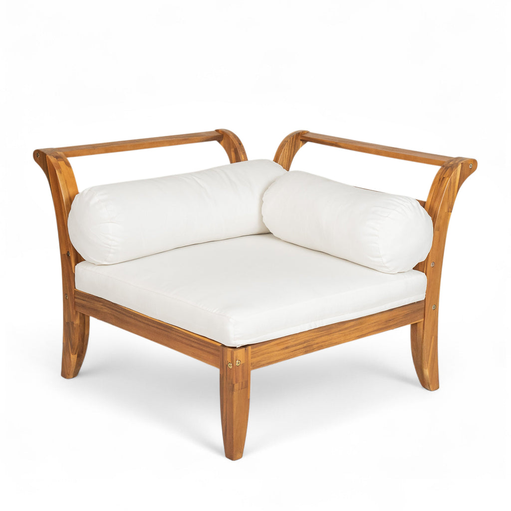 Ensemble de canapés d'angle modulaires d'extérieur 6 pièces en bois d'acacia Walker Edison 