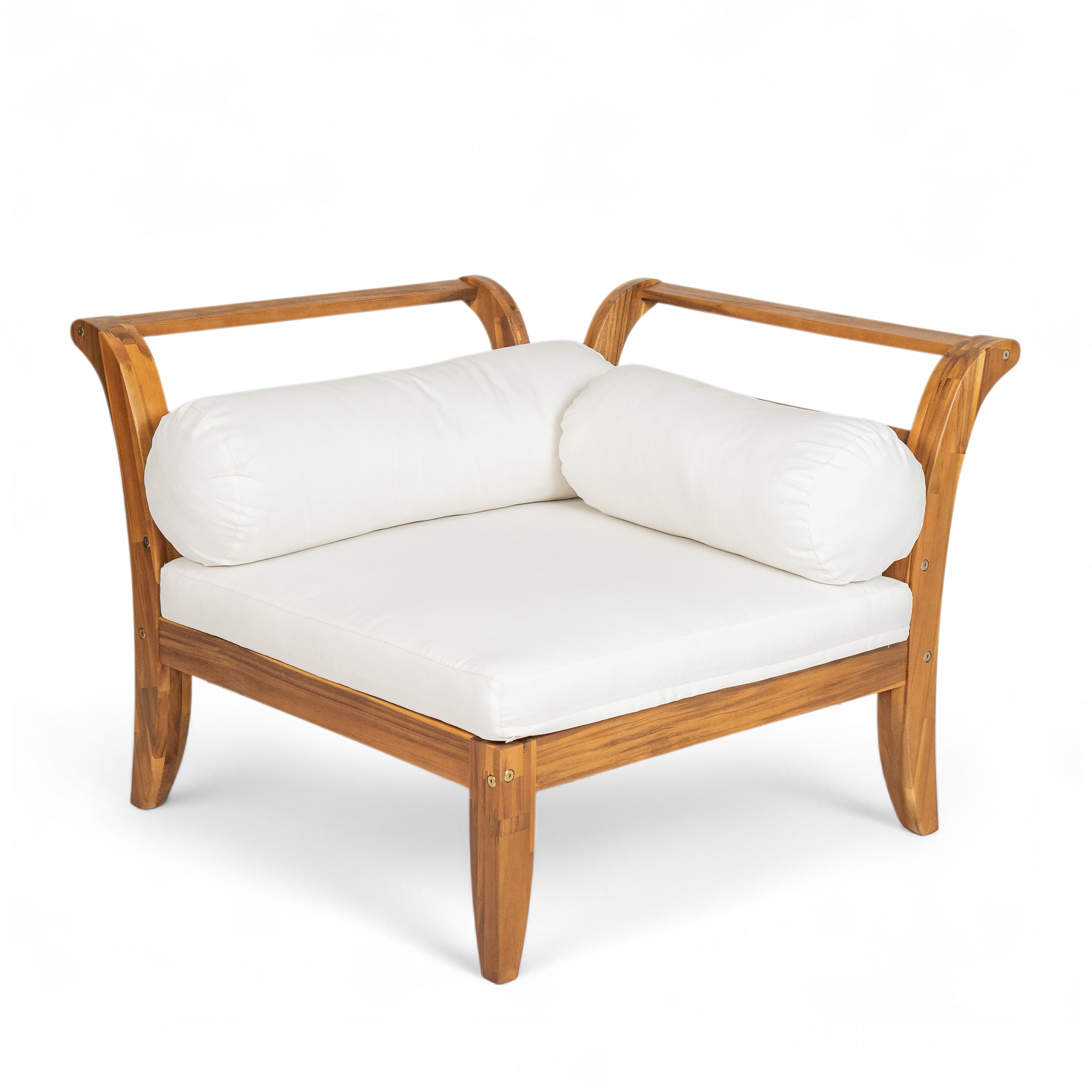 Ensemble de canapés d'angle modulaires d'extérieur 6 pièces en bois d'acacia Walker Edison 