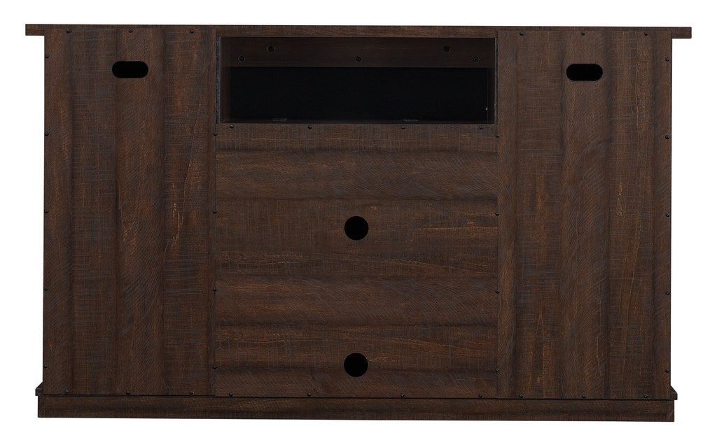 Portes coulissantes de style grange, meuble TV en peuplier de 137 cm, console multimédia