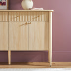 Buffet/meuble TV moderne Samantha en bois cannelé, montage facile, 58 pouces.