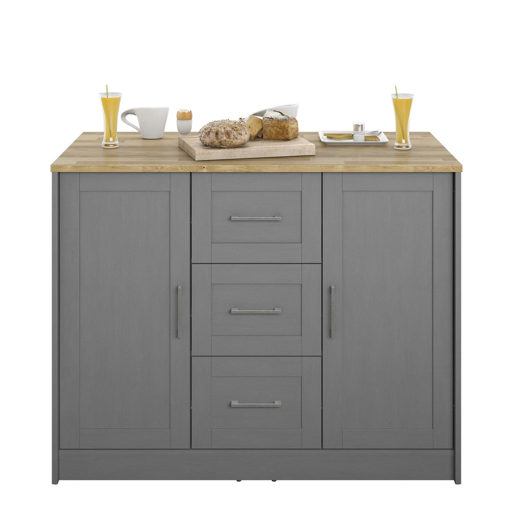 Îlot de cuisine classique et moderne avec plan de travail en bois massif