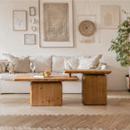 Walker Edison | Ensemble de 2 tables basses carrées style vintage