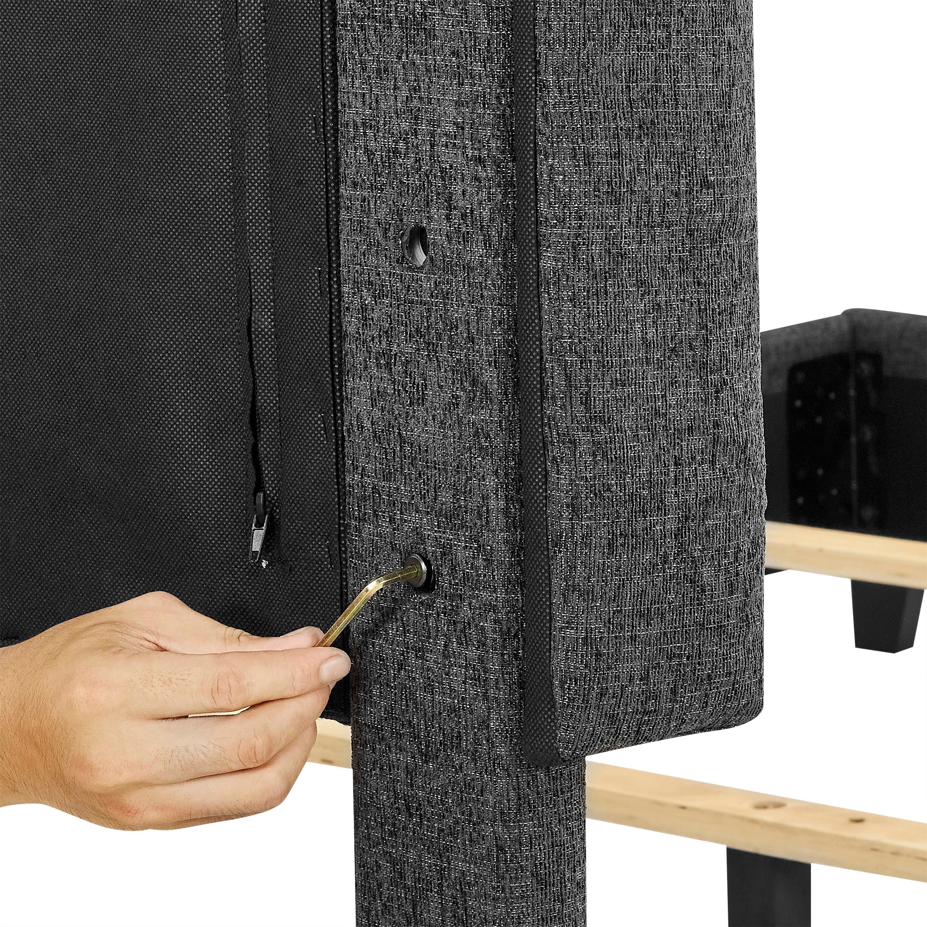 Walker Edison | Lit plateforme capitonné gris anthracite, format King