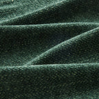 Canapé d'angle deux places en chenille capitonnée avec pouf 