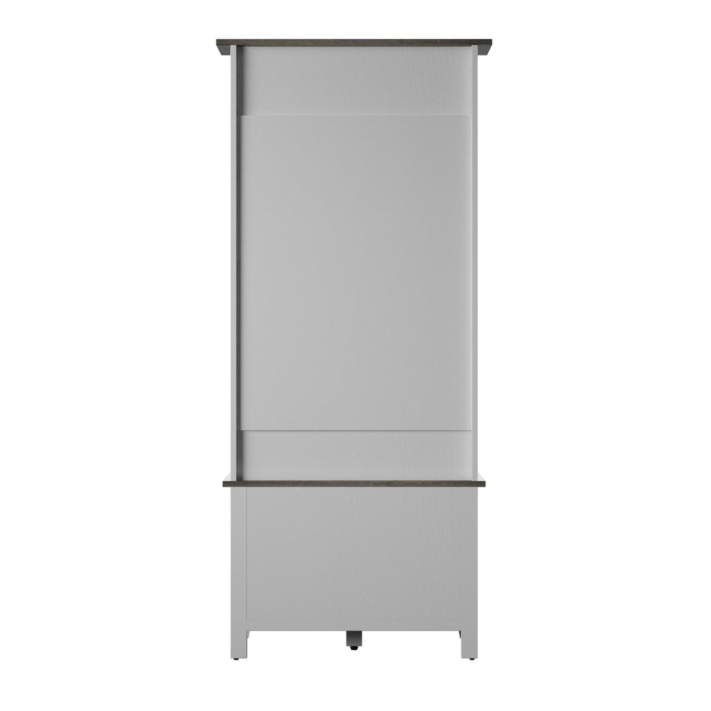 Porte-manteau d'entrée bicolore style ferme avec banc de rangement