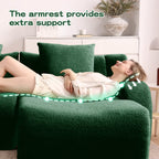 Canapé deux places Teddy en forme de L au design ergonomique incurvé 