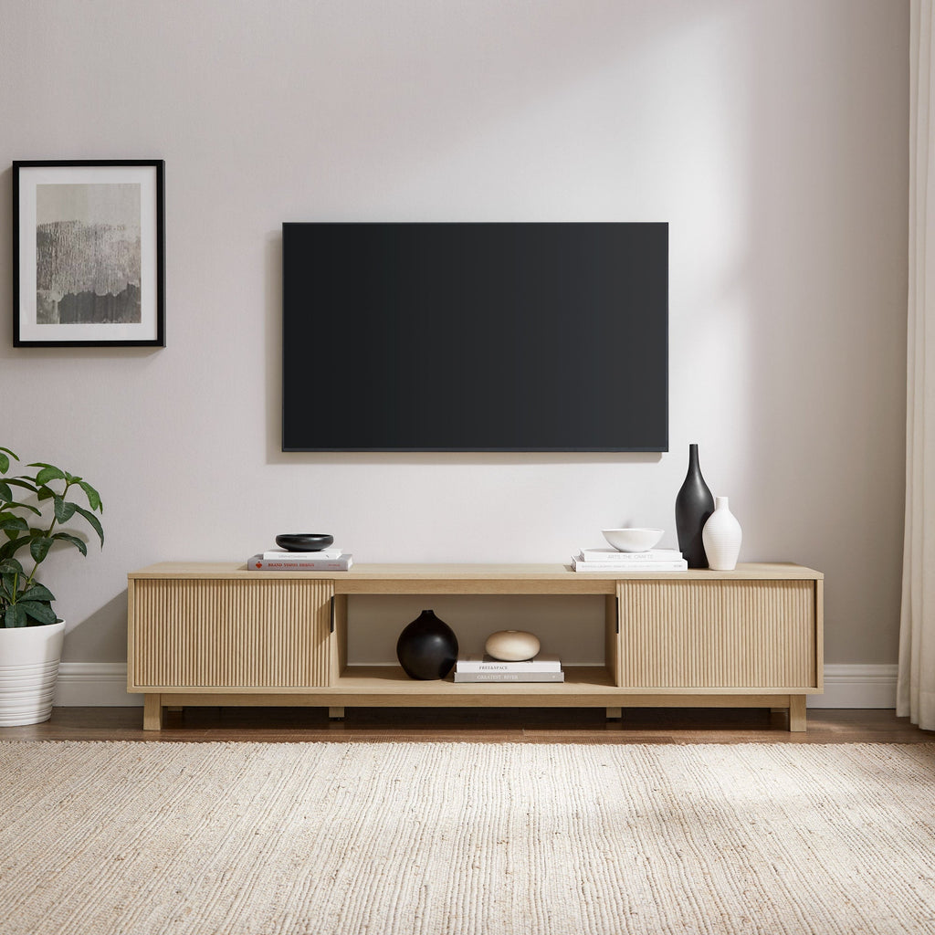 Meuble TV scandinave cannelé Reema Arundo