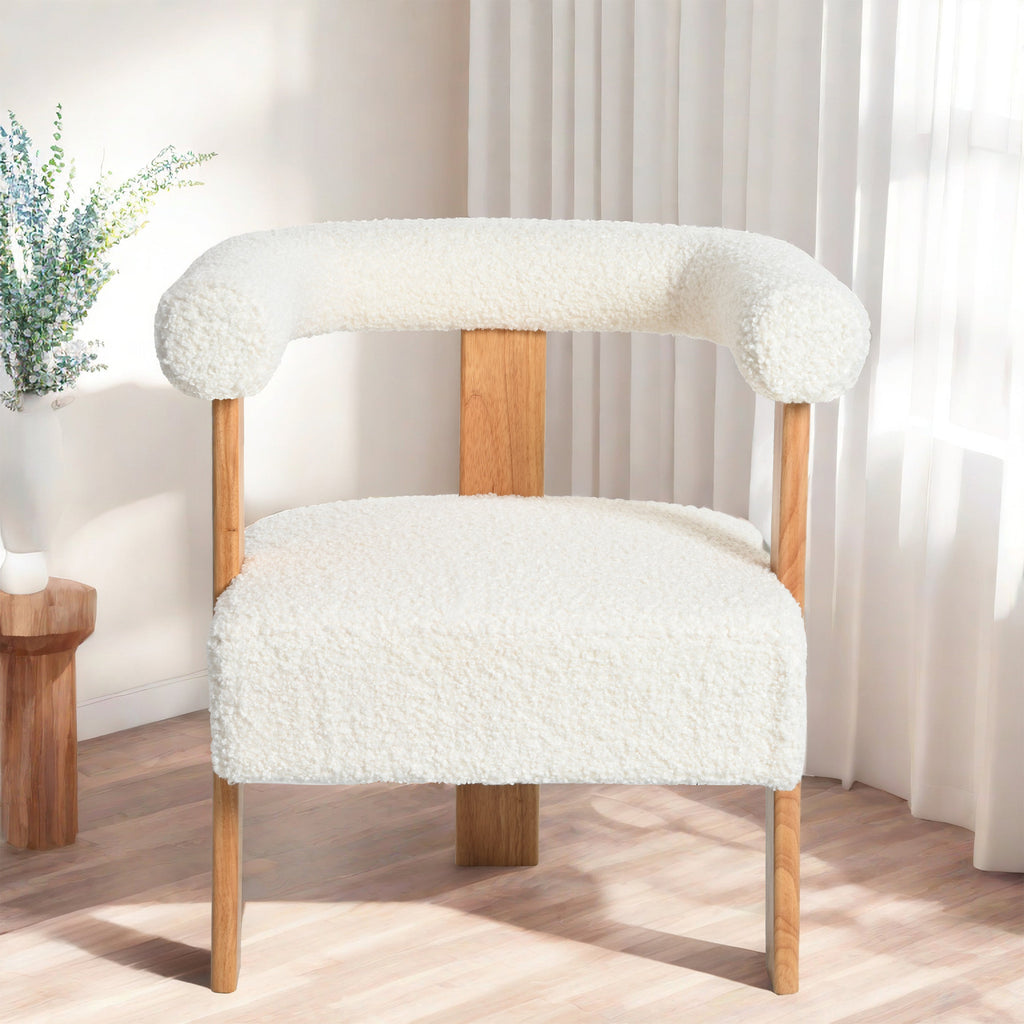 Walker Edison | Fauteuil d'appoint en forme de tonneau Boucle 