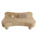 Walker Edison | Table basse et bureau à plateau relevable cannelé Curve Design 