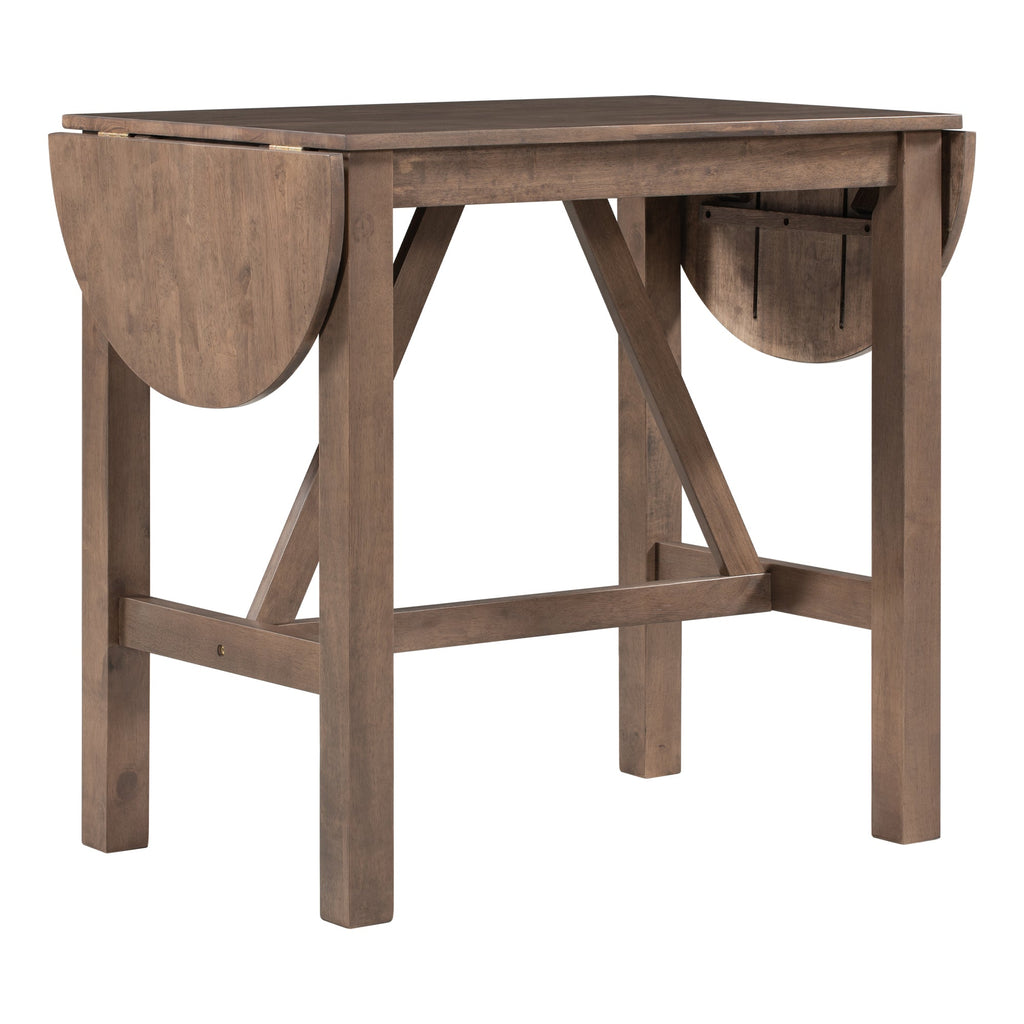 Walker Edison | Ensemble table et chaises de salle à manger 3 pièces en bois, hauteur comptoir, avec abattants