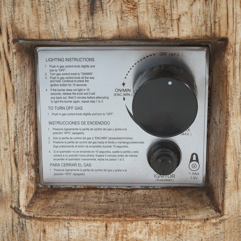 Walker Edison | Foyer extérieur au propane MGO à motif bois pour patio