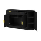 Meuble de rangement d'appoint cannelé au design incurvé - Buffet / Meuble TV