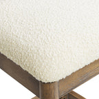 Tabouret de bar Leon 27' à dossier arqué, en bois et tissu, lot de 2 