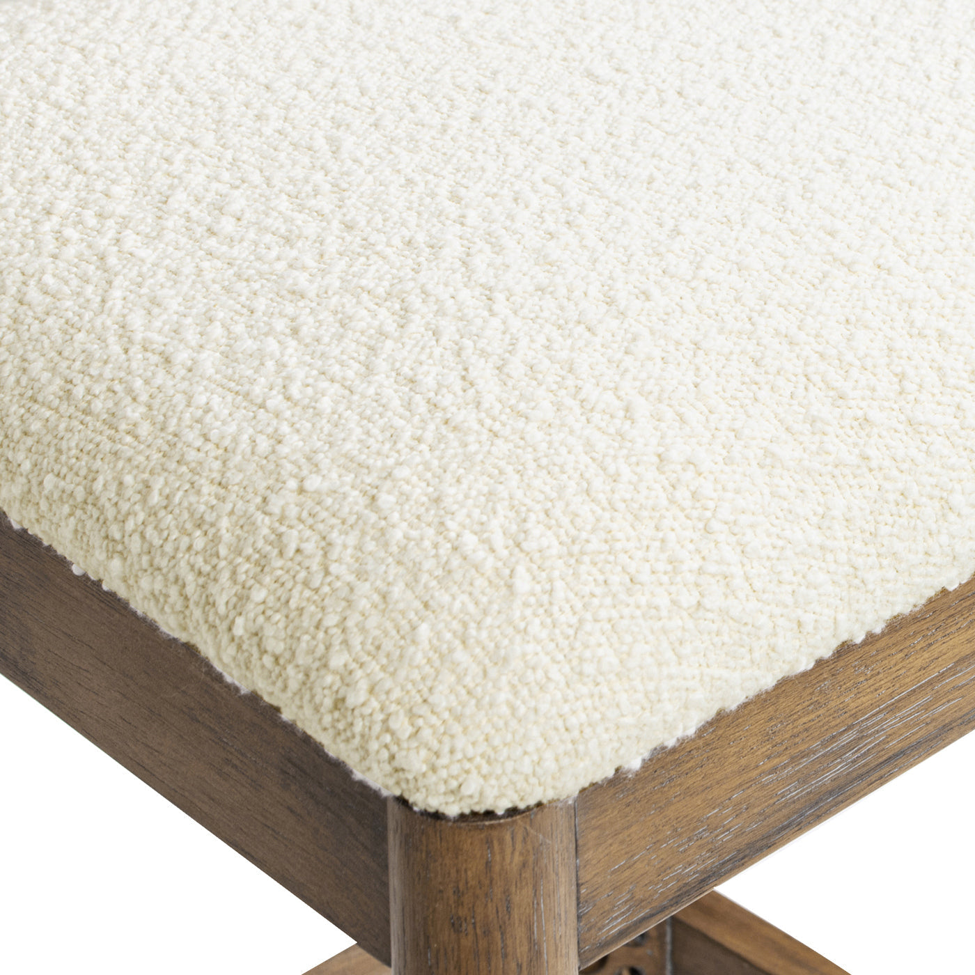 Tabouret de bar Leon 27' à dossier arqué, en bois et tissu, lot de 2 