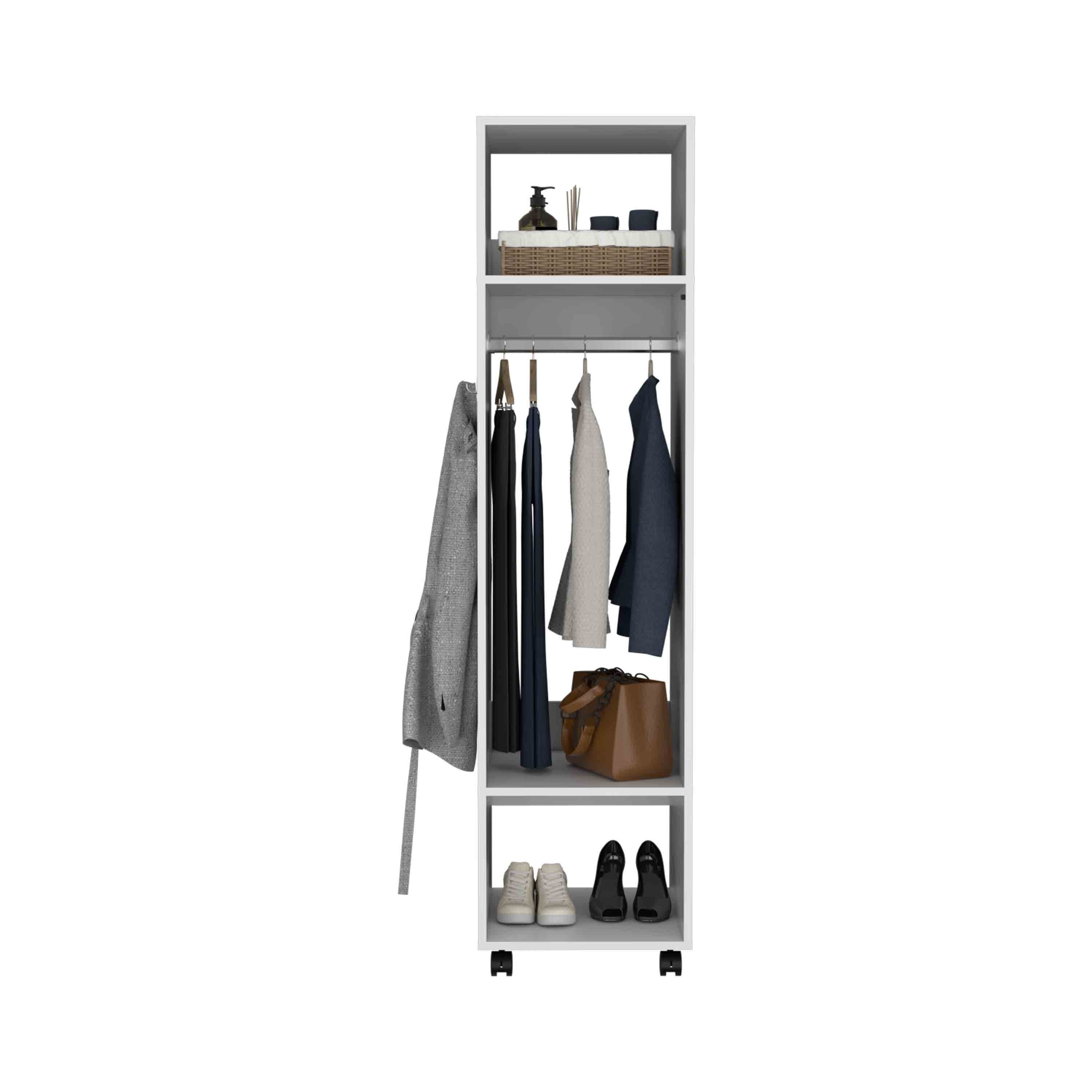 Armoire haute blanche Walker Edison avec miroir