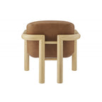 Fauteuil d'appoint moderne en similicuir avec structure en bois courbée et revêtement en bois courbé