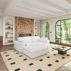 Walker Edison | Canapé d'angle modulable Cloud Home Comfort avec pouf de rangement 