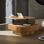 Walker Edison | Table basse et bureau modernes à plateau relevable cannelé 