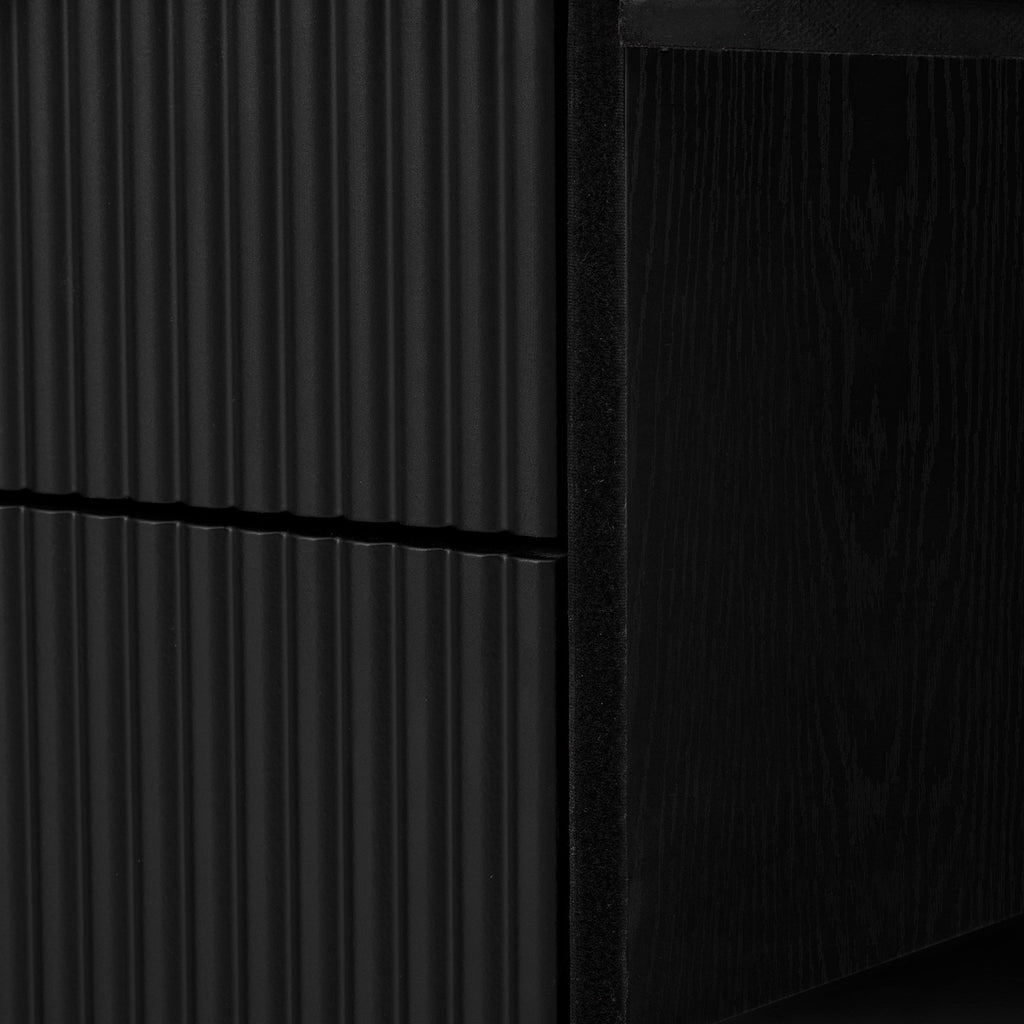 Meuble de rangement d'appoint cannelé au design incurvé - Buffet / Meuble TV