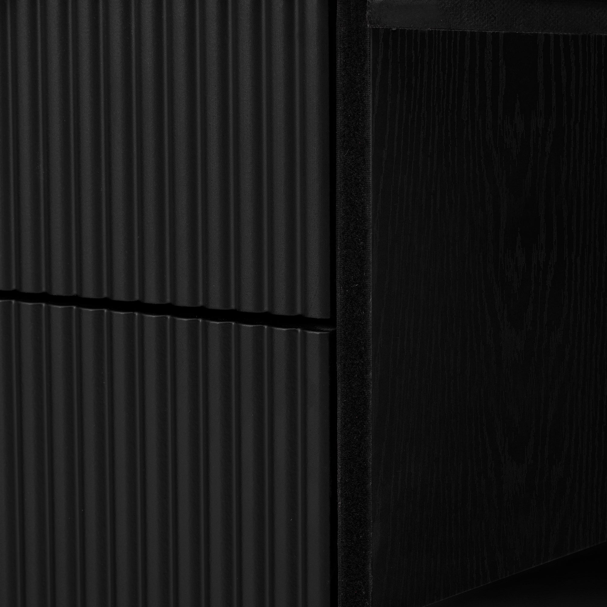 Meuble de rangement d'appoint cannelé au design incurvé - Buffet / Meuble TV