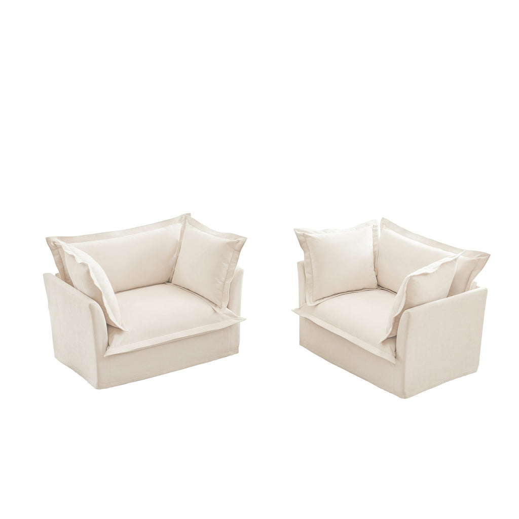 Walker Edison | Ensemble de fauteuils d'appoint à assise profonde et housse amovible