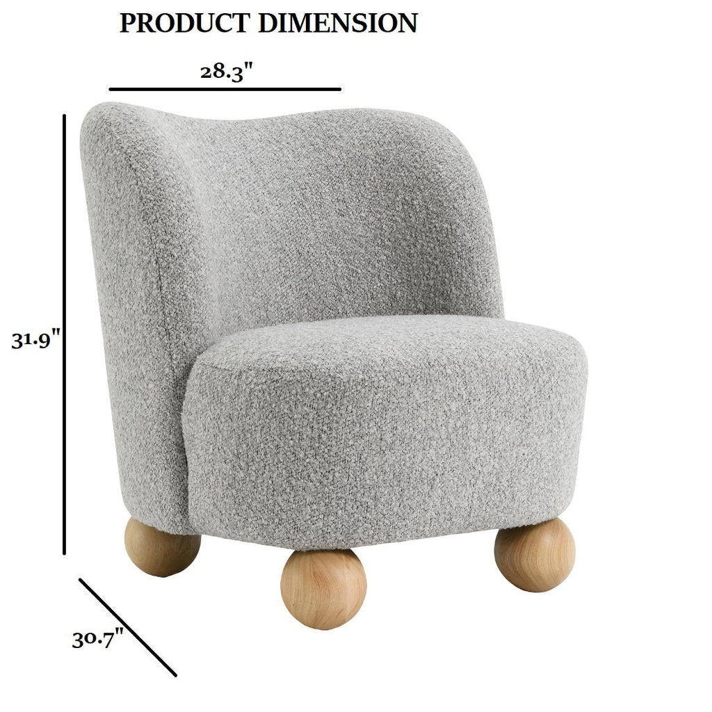 Fauteuil d'appoint incurvé en boucle avec pieds boule