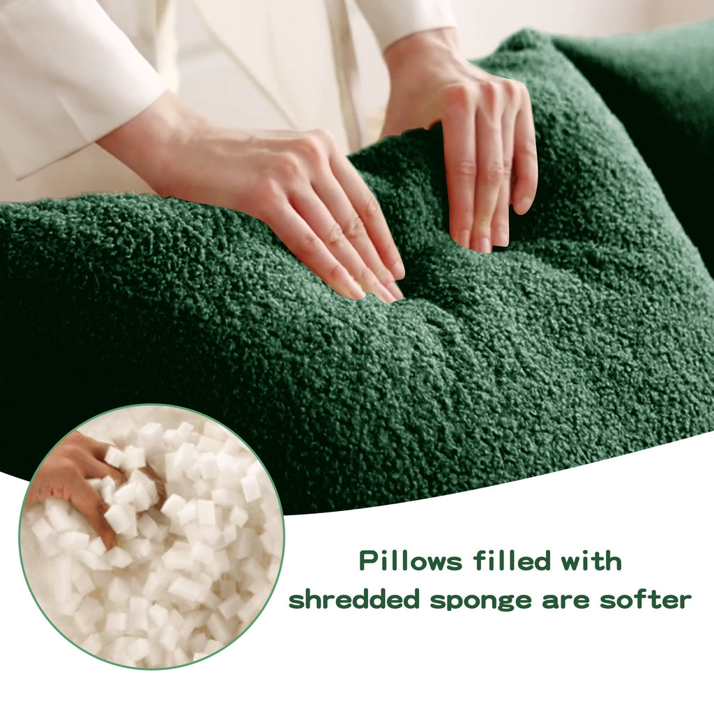 Canapé deux places Teddy en forme de L au design ergonomique incurvé 