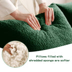 Canapé deux places Teddy en forme de L au design ergonomique incurvé 