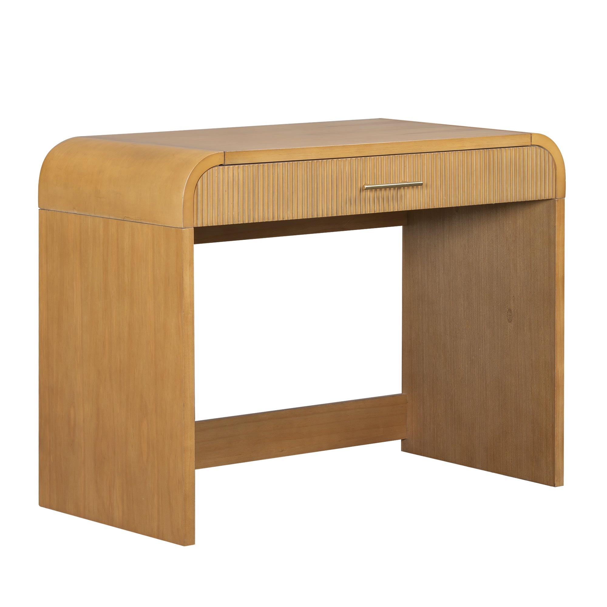 Walker Edison | Coiffeuse au design moderne à courbes cannelées