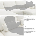 Canapé d'angle modulaire Cloud avec poches de rangement et 2 poufs amovibles