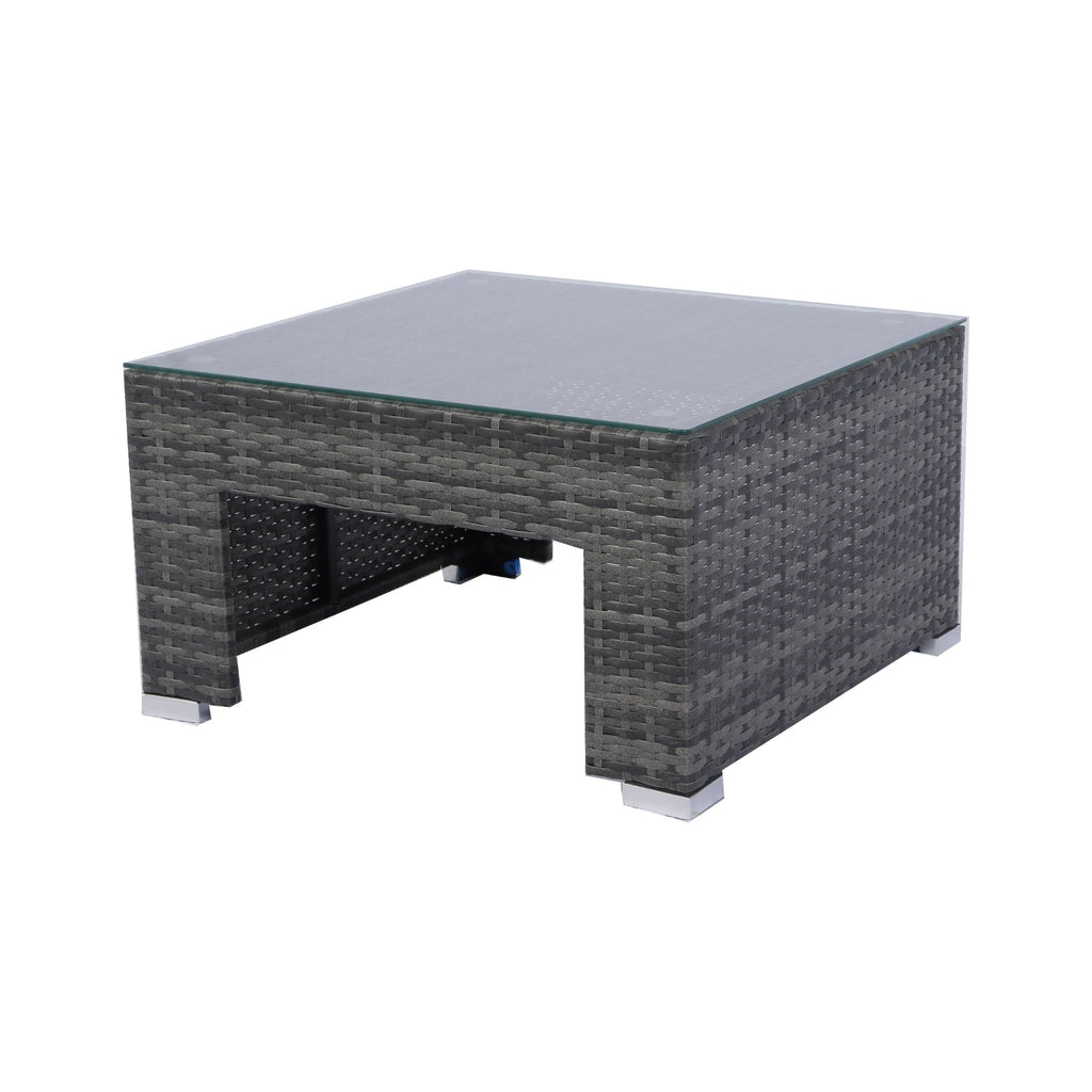 Ensemble de canapés d'angle 7 pièces en rotin tressé avec auvent pour terrasse extérieure Walker Edison 