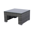 Ensemble de canapés d'angle 7 pièces en rotin tressé avec auvent pour terrasse extérieure Walker Edison 