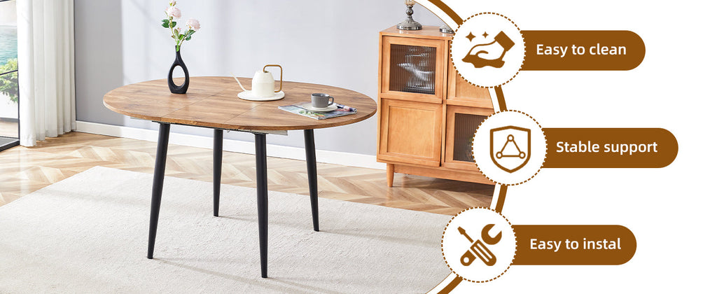 Ensemble table et chaises extensibles modernes pour 6 personnes avec chaises en PU
